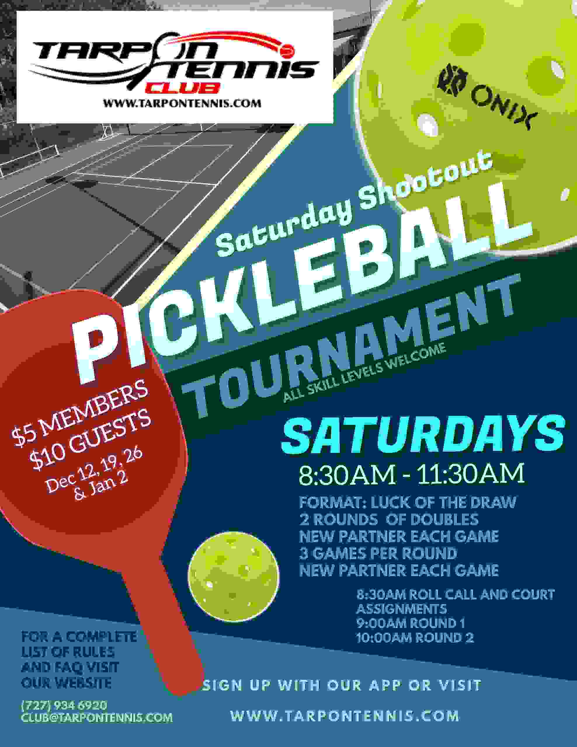 Saturday Shootout (PBall) Tarpon Tennis & Pickleball Club
